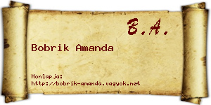 Bobrik Amanda névjegykártya